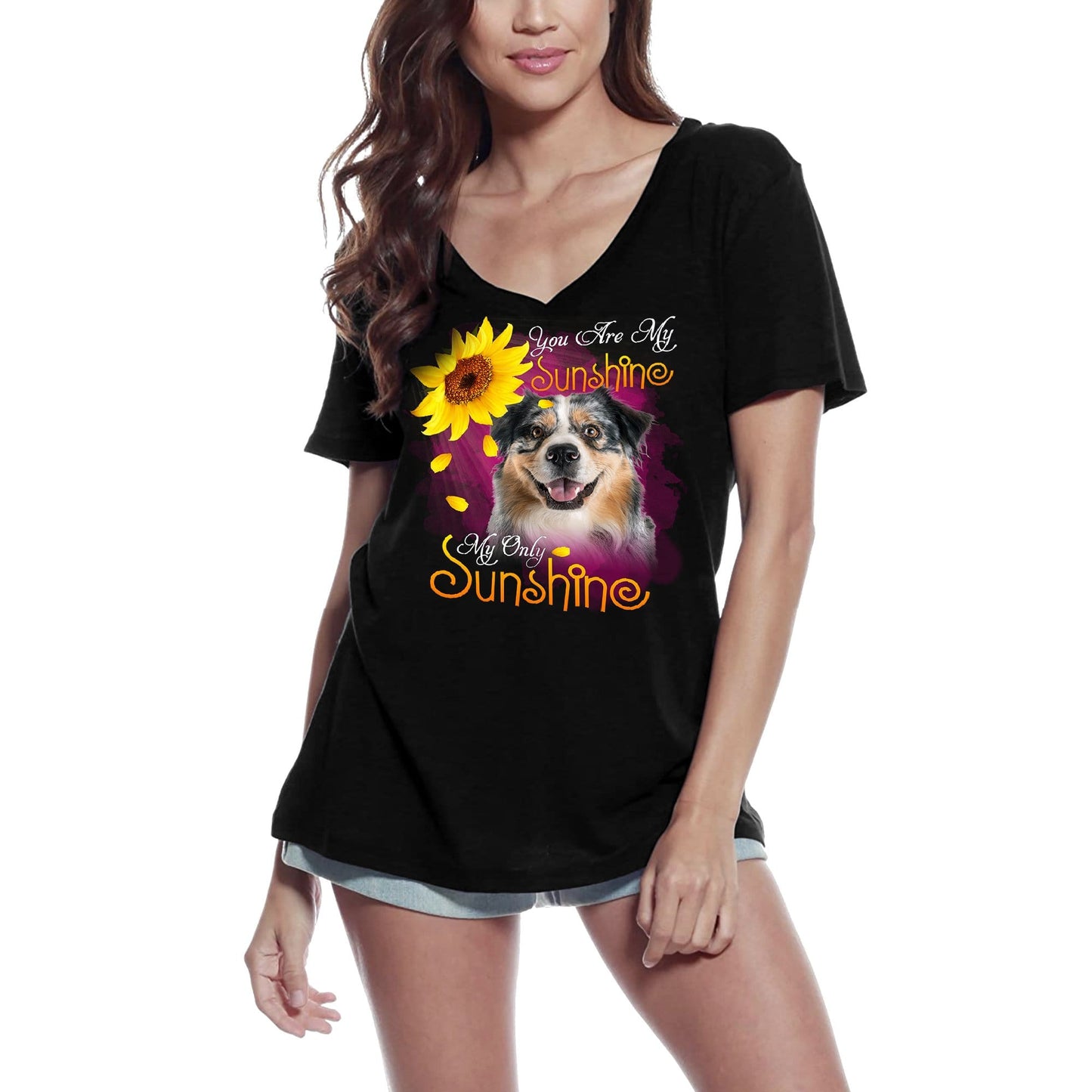 T-Shirt Col V Femme ULTRABASIC My Only Sunshine - Berger Australien