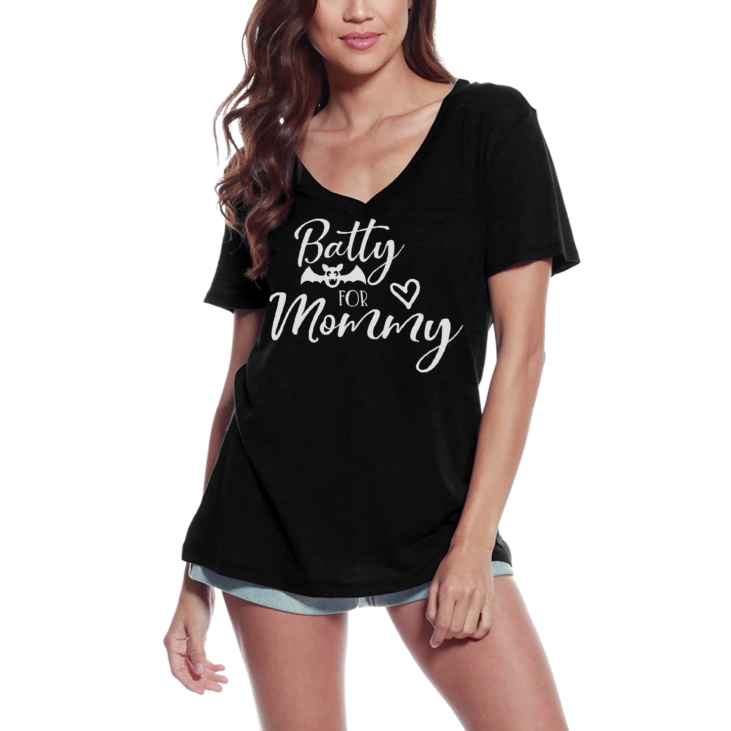 ULTRABASIC Damen-T-Shirt Batty for Mommy – Fledermaus-Kurzarm-T-Shirt
