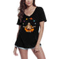 ULTRABASIC Women's V-Neck T-Shirt Buddha Juggling Space Planets - Spiritual Meditation Tee Shirt