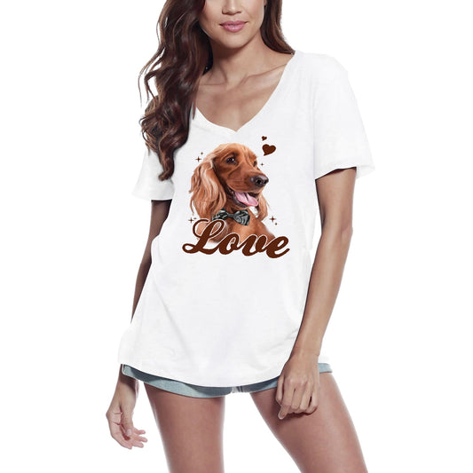 T-Shirt Femme ULTRABASIC Dog Love - Tee Shirt Chien Drôle