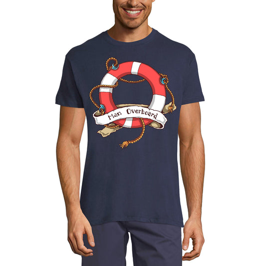 ULTRABASIC Men's Graphic T-Shirt Man Overboard - Funny Shirt for Men