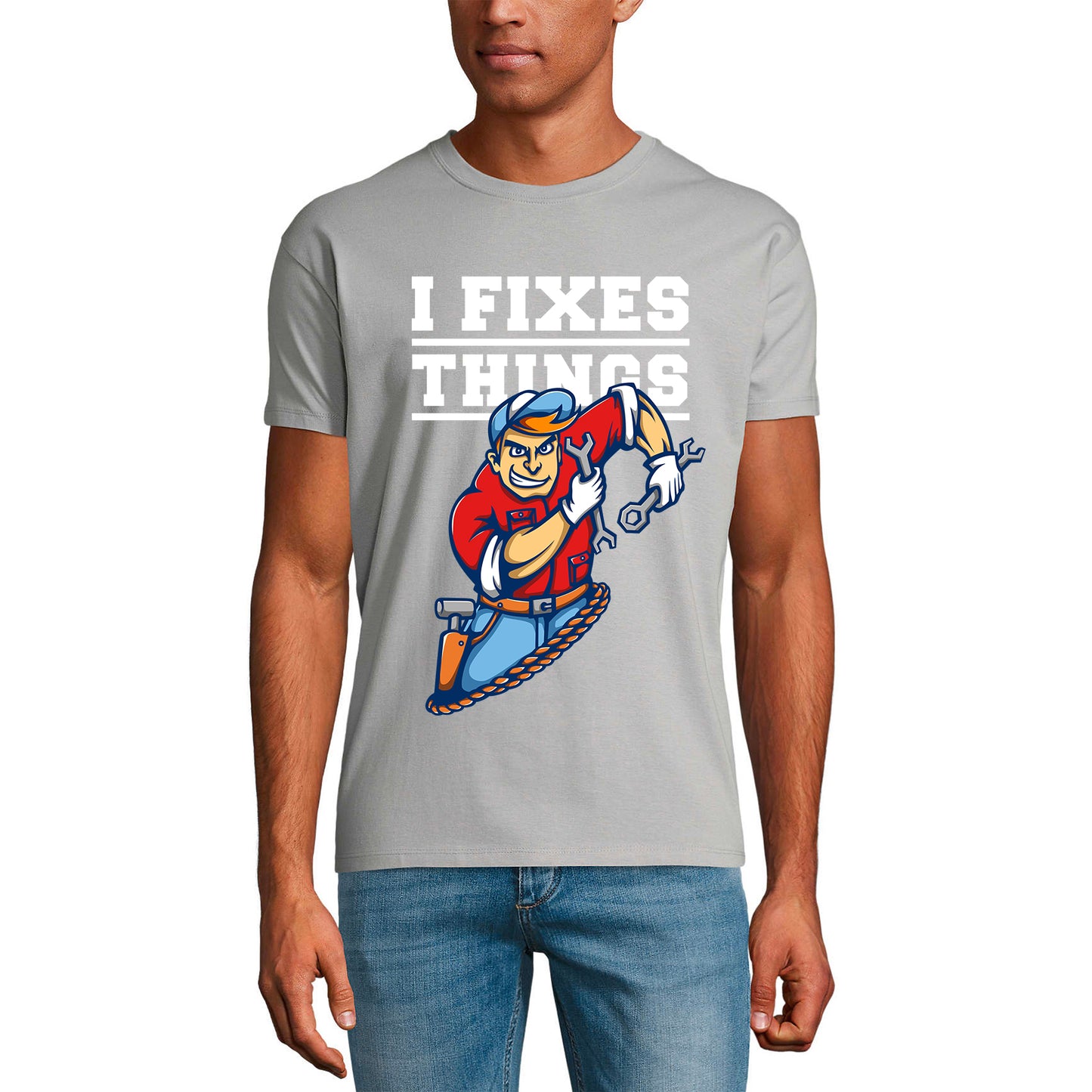 ULTRABASIC Men's Graphic T-Shirt I Fixes Things - Funny Mechanic Shirt