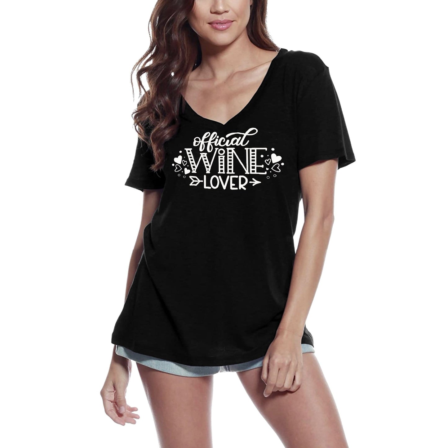 ULTRABASIC T-Shirt Femme Officiel Amateur de Vin - T-Shirt Drôle à Manches Courtes Hauts