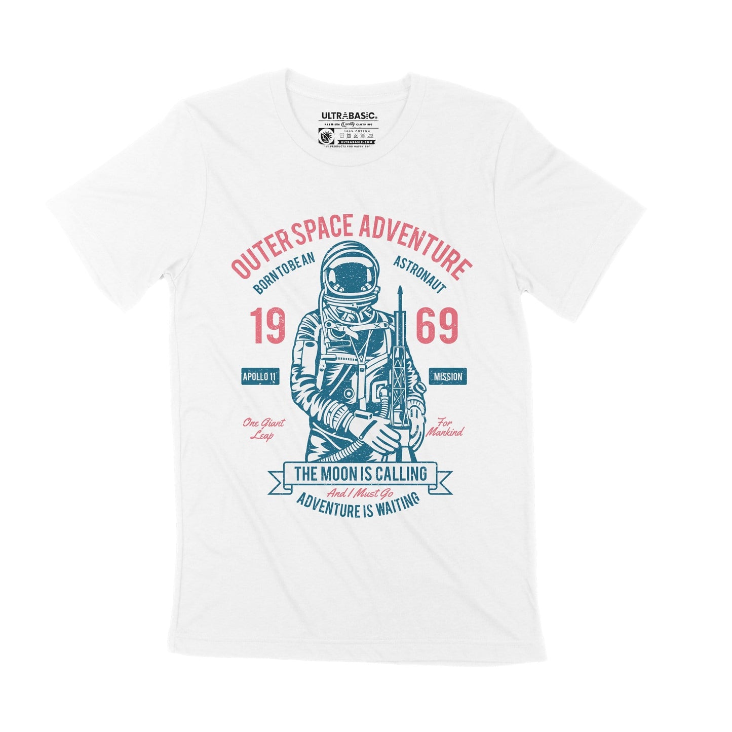 ULTRABASIC Herren T-Shirt Outerspace Adventure – Born to Be an Astronaut 1969 T-Shirt