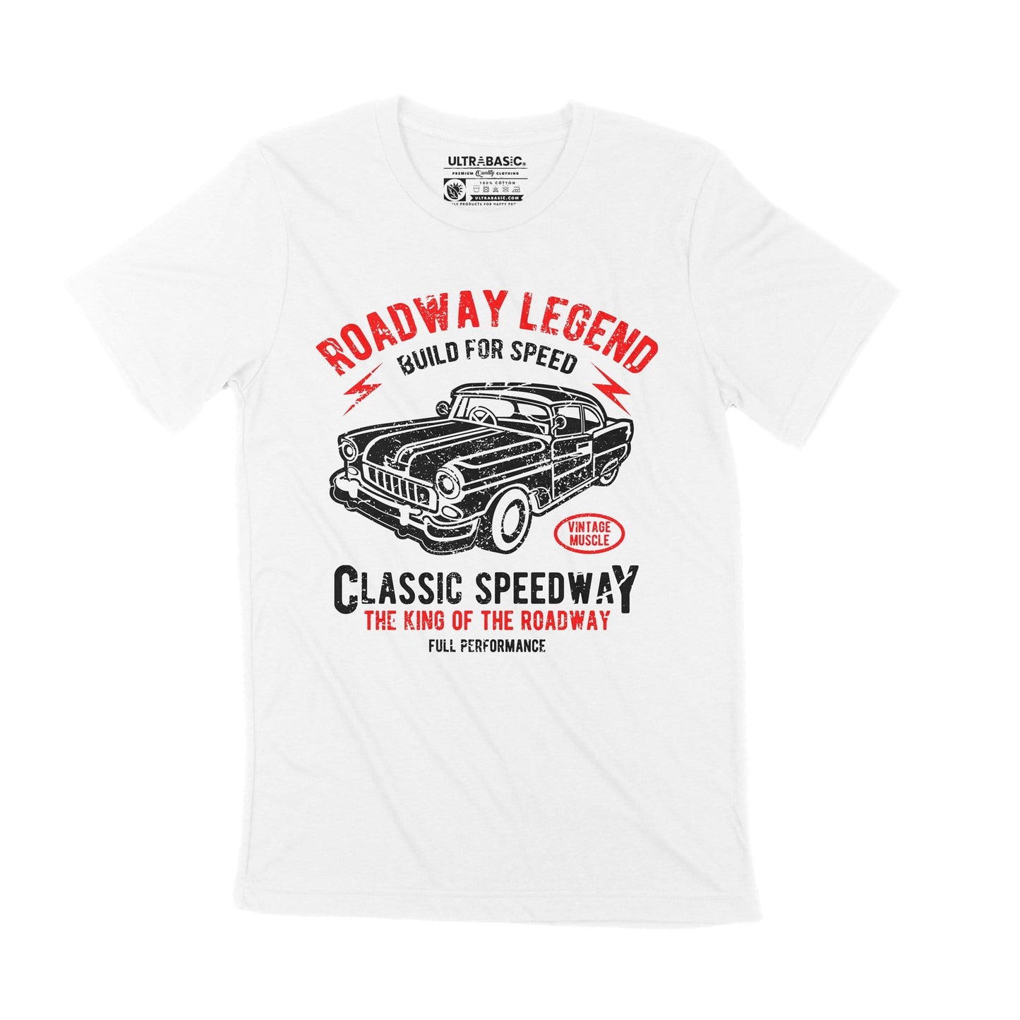ULTRABASIC Herren T-Shirt Roadway Legend – Classic King – Vintage Muscle Tee Shirt