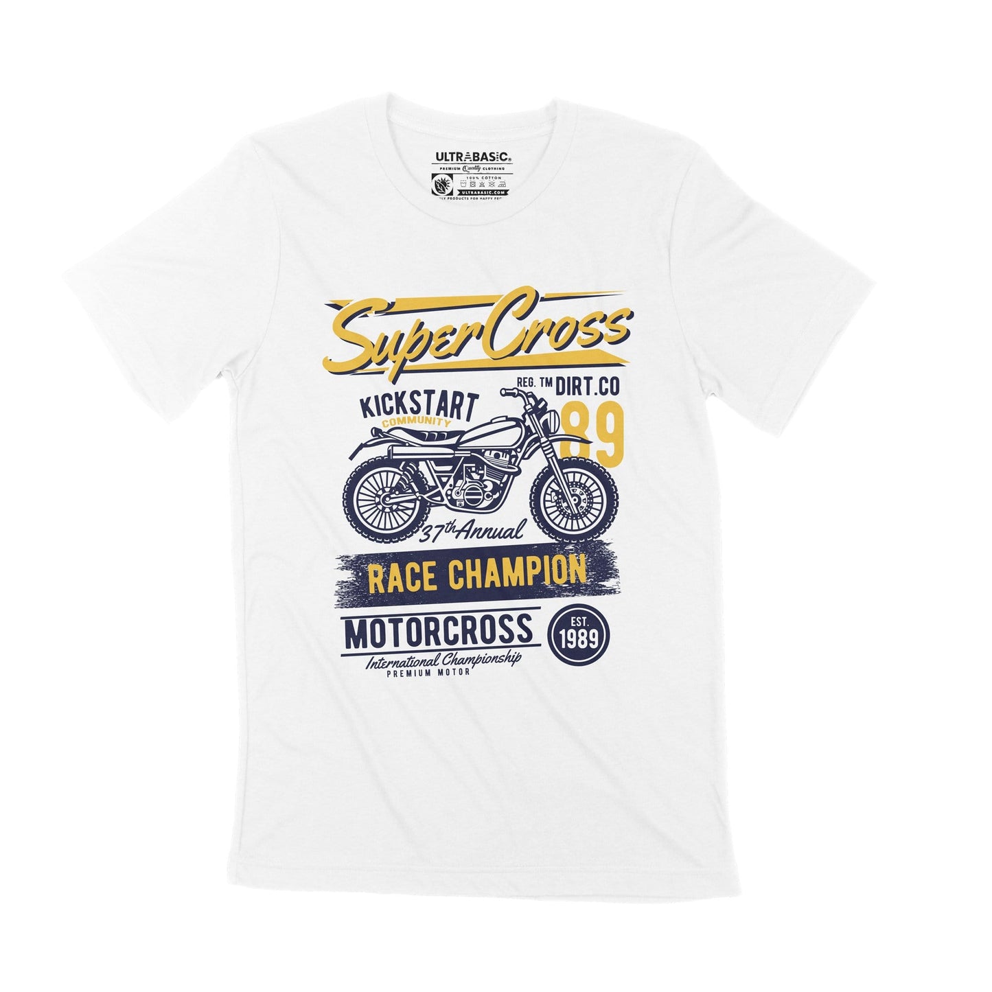 ULTRABASIC Men's Graphic T-Shirt Super Cross - 37th Annual Race Champion