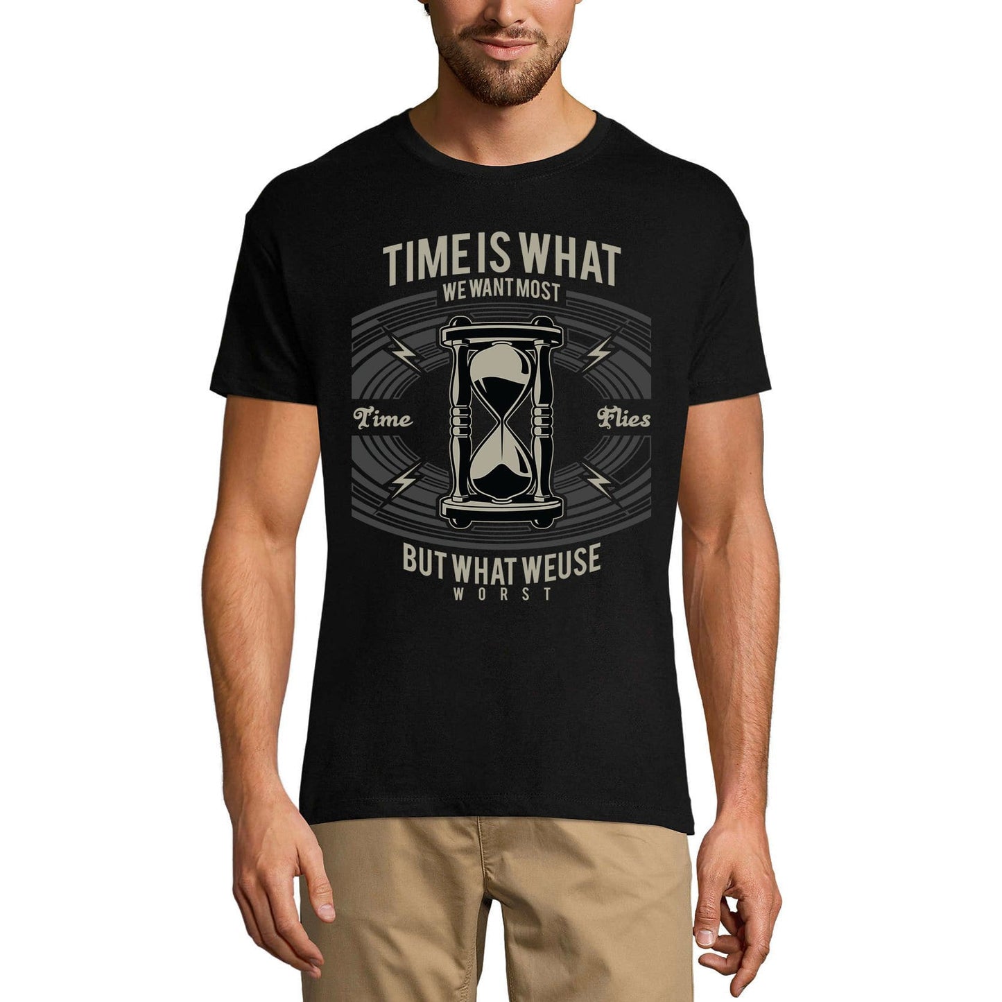 ULTRABASIC Men's Graphic T-Shirt Time Is What We Want - Most Time Flies