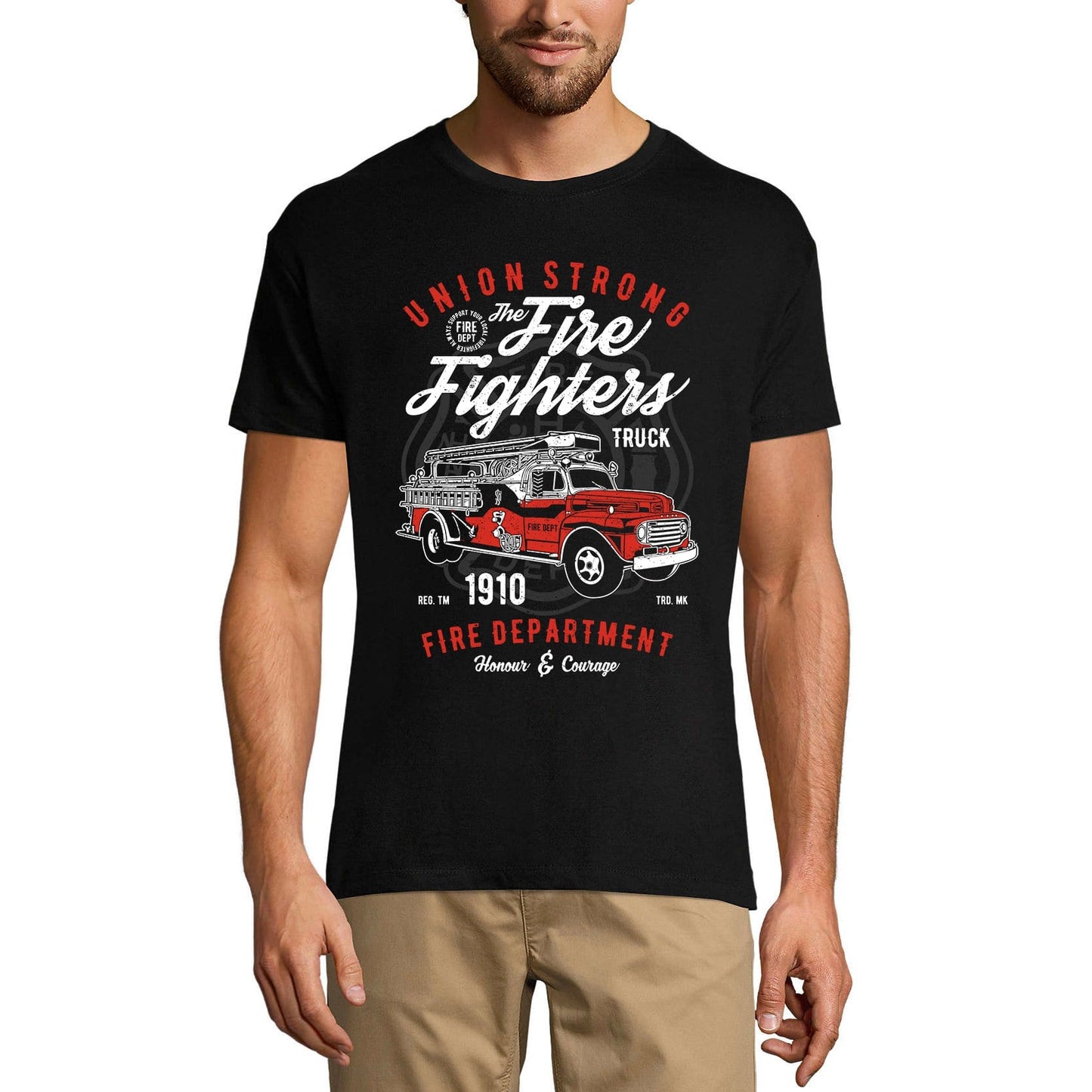ULTRABASIC Herren T-Shirt Union Strong Fire Fighter Department – ​​Honor and Courage T-Shirt
