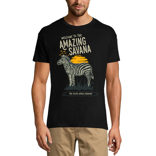 ULTRABASIC Graphic Men's T-Shirt South Africa Paradise - Zebra Shirt - Sunset