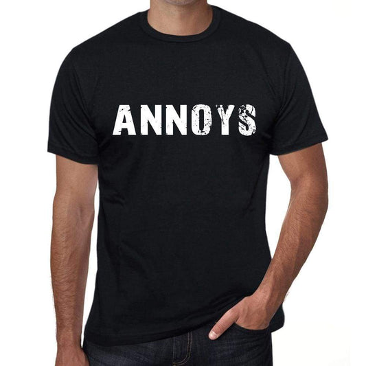 Annoys Mens Vintage T Shirt Black Birthday Gift 00554 - Black / Xs - Casual