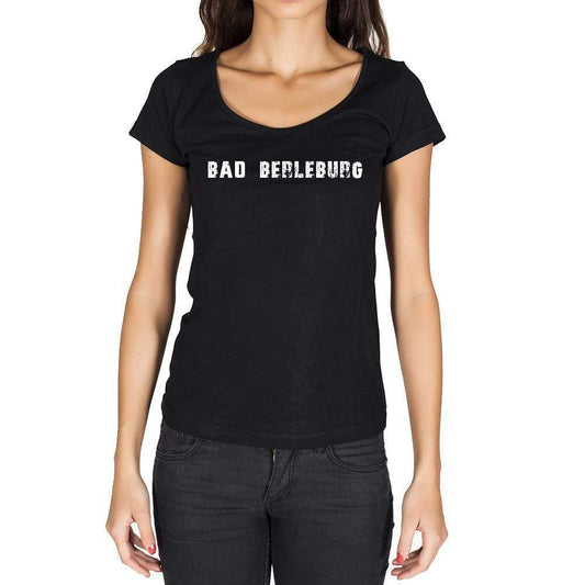 Bad Berleburg German Cities Black Womens Short Sleeve Round Neck T-Shirt 00002 - Casual