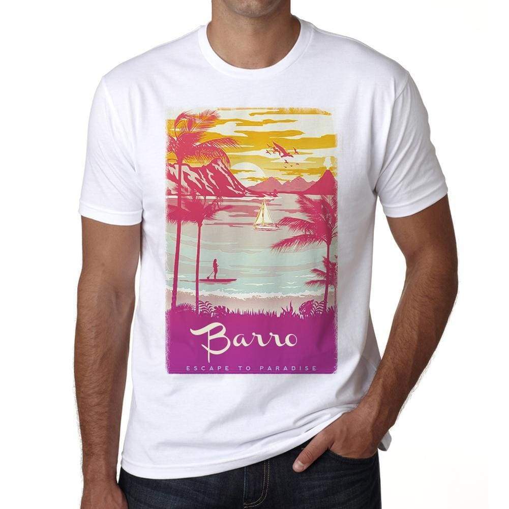 Barro Escape To Paradise White Mens Short Sleeve Round Neck T-Shirt 00281 - White / S - Casual