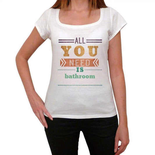 Bathroom Womens Short Sleeve Round Neck T-Shirt 00024 - Casual