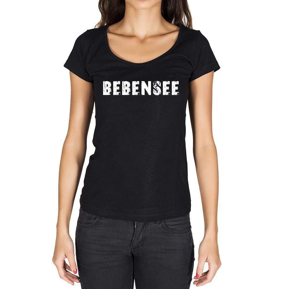 Bebensee German Cities Black Womens Short Sleeve Round Neck T-Shirt 00002 - Casual