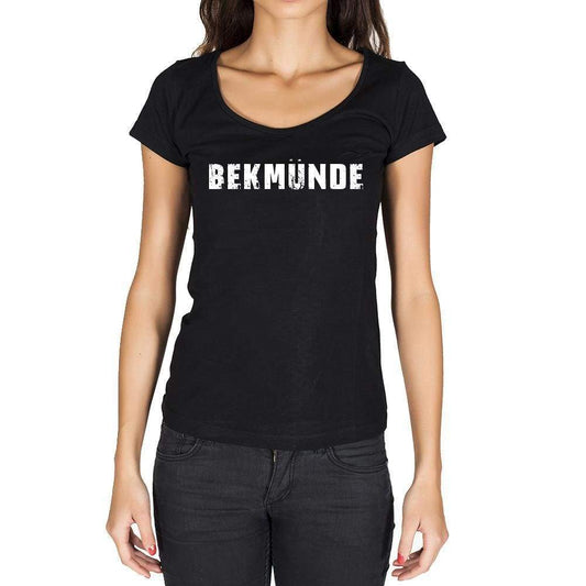 Bekmünde German Cities Black Womens Short Sleeve Round Neck T-Shirt 00002 - Casual