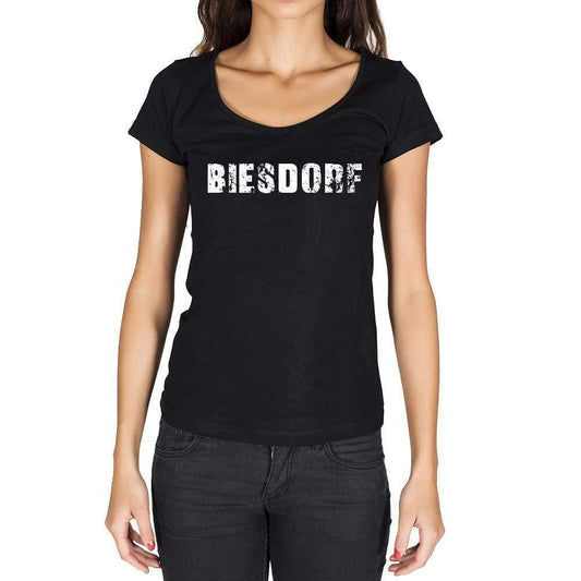 Biesdorf German Cities Black Womens Short Sleeve Round Neck T-Shirt 00002 - Casual