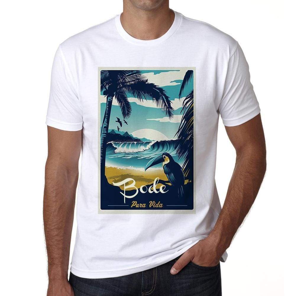 Bode Pura Vida Beach Name White Mens Short Sleeve Round Neck T-Shirt 00292 - White / S - Casual