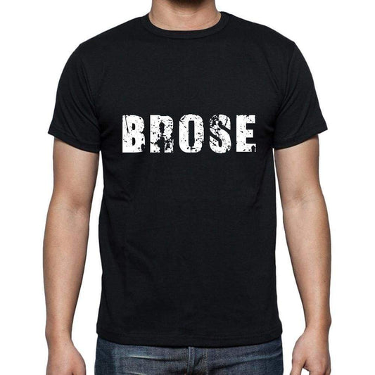 Brose Mens Short Sleeve Round Neck T-Shirt 5 Letters Black Word 00006 - Casual