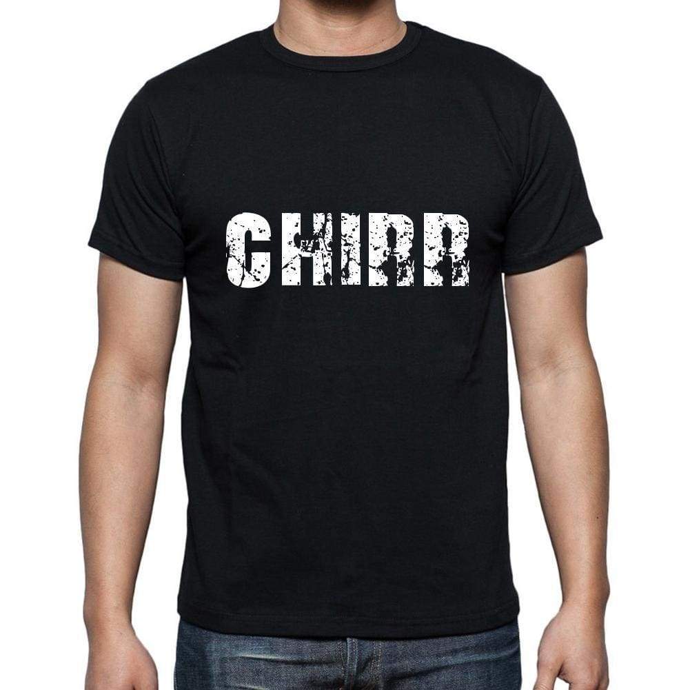 Chirr Mens Short Sleeve Round Neck T-Shirt 5 Letters Black Word 00006 - Casual