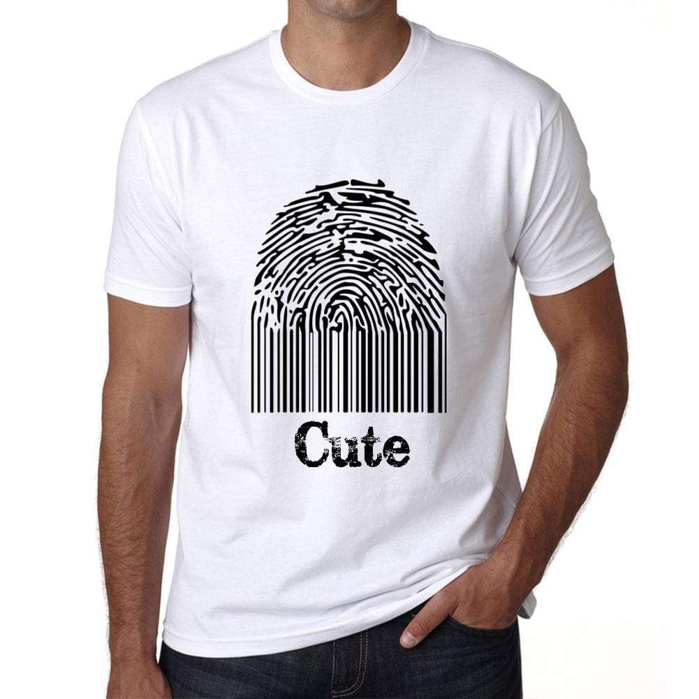 Cute Fingerprint White Mens Short Sleeve Round Neck T-Shirt Gift T-Shirt 00306 - White / S - Casual