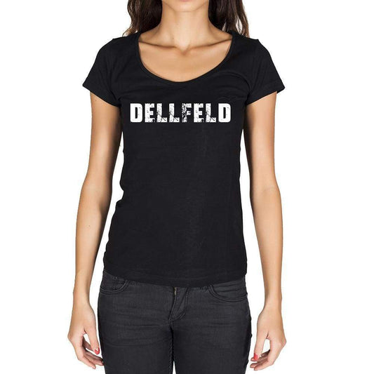 Dellfeld German Cities Black Womens Short Sleeve Round Neck T-Shirt 00002 - Casual