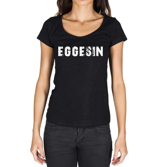 Eggesin German Cities Black Womens Short Sleeve Round Neck T-Shirt 00002 - Casual