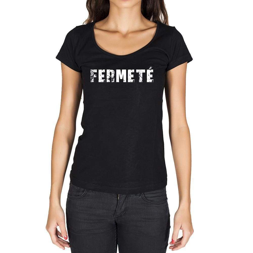 Fermeté French Dictionary Womens Short Sleeve Round Neck T-Shirt 00010 - Casual