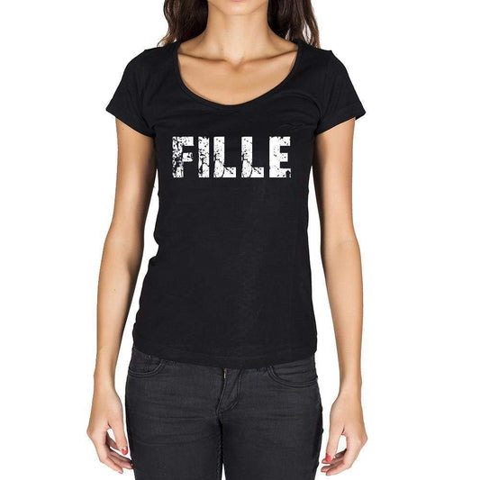 Fille French Dictionary Womens Short Sleeve Round Neck T-Shirt 00010 - Casual