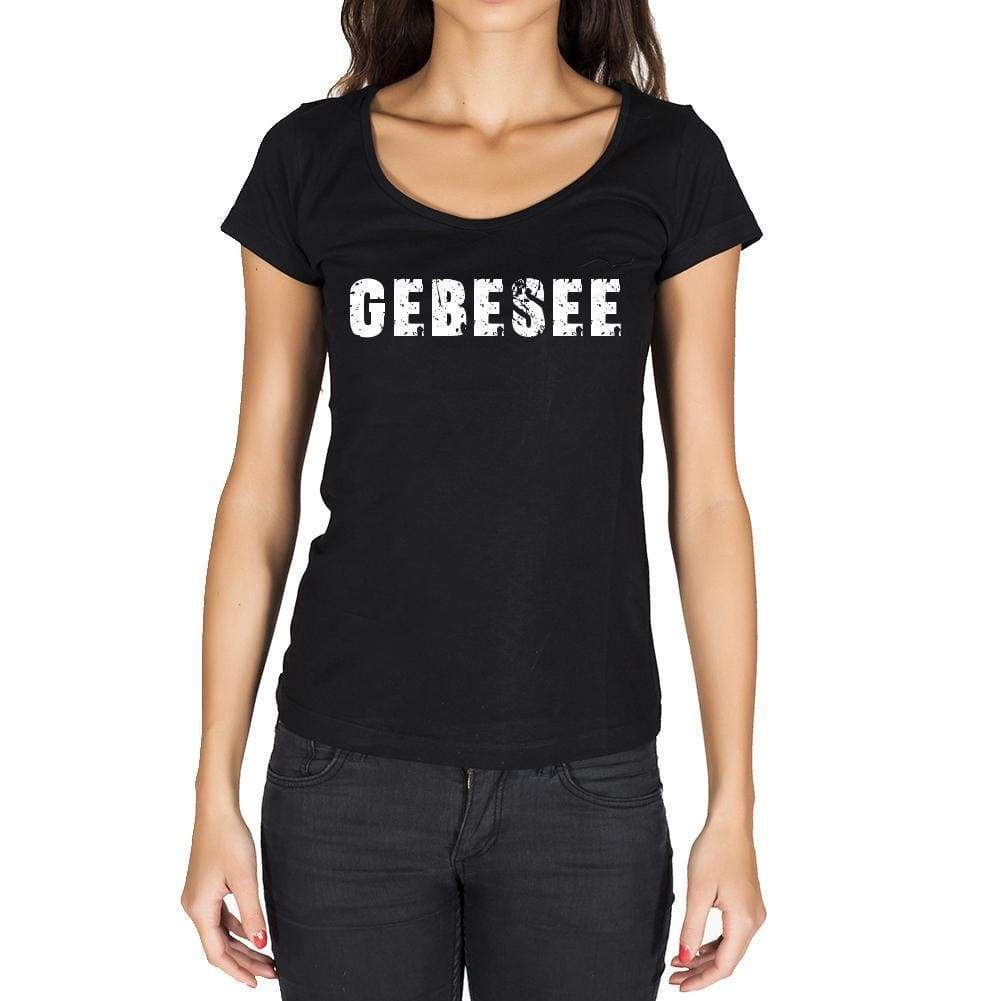 Gebesee German Cities Black Womens Short Sleeve Round Neck T-Shirt 00002 - Casual