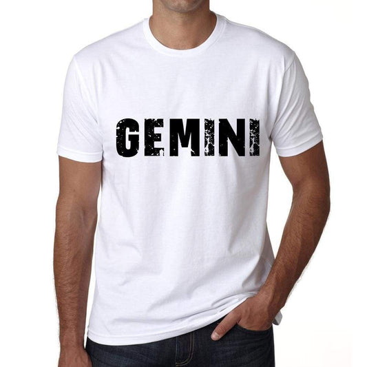 Gemini Mens T Shirt White Birthday Gift 00552 - White / Xs - Casual