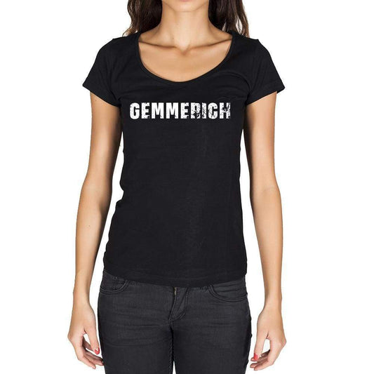 Gemmerich German Cities Black Womens Short Sleeve Round Neck T-Shirt 00002 - Casual