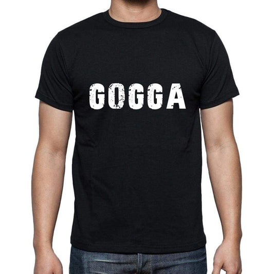 Gogga Mens Short Sleeve Round Neck T-Shirt 5 Letters Black Word 00006 - Casual
