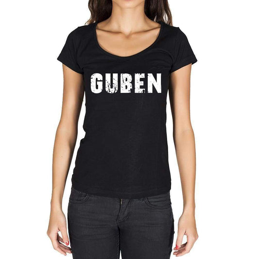 Guben German Cities Black Womens Short Sleeve Round Neck T-Shirt 00002 - Casual