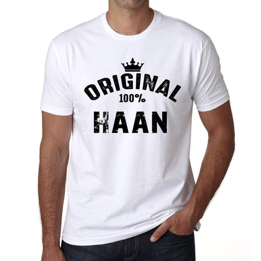Haan 100% German City White Mens Short Sleeve Round Neck T-Shirt 00001 - Casual