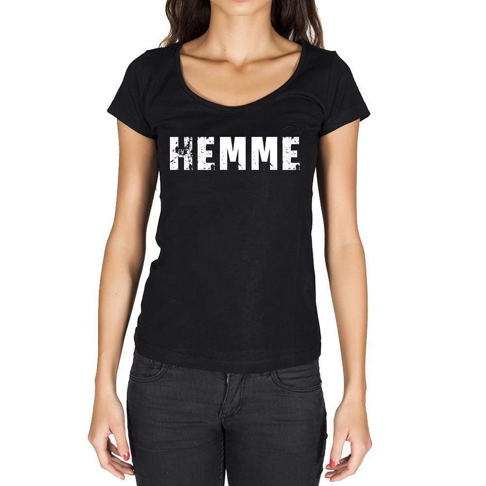 Hemme German Cities Black Womens Short Sleeve Round Neck T-Shirt 00002 - Casual