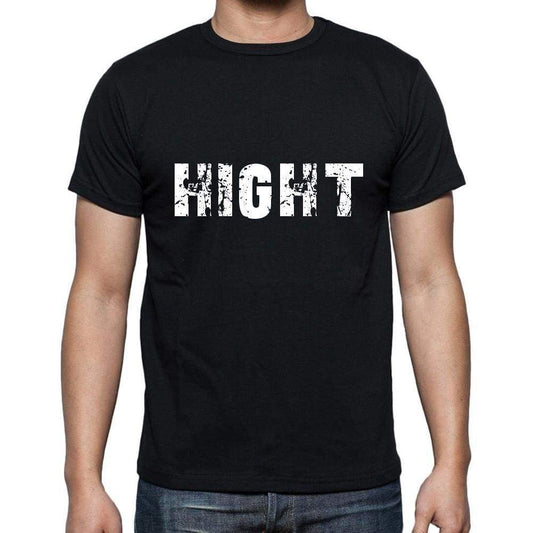 Hight Mens Short Sleeve Round Neck T-Shirt 5 Letters Black Word 00006 - Casual