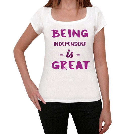 Independent Being Great White Womens Short Sleeve Round Neck T-Shirt Gift T-Shirt 00323 - White / Xs - Casual