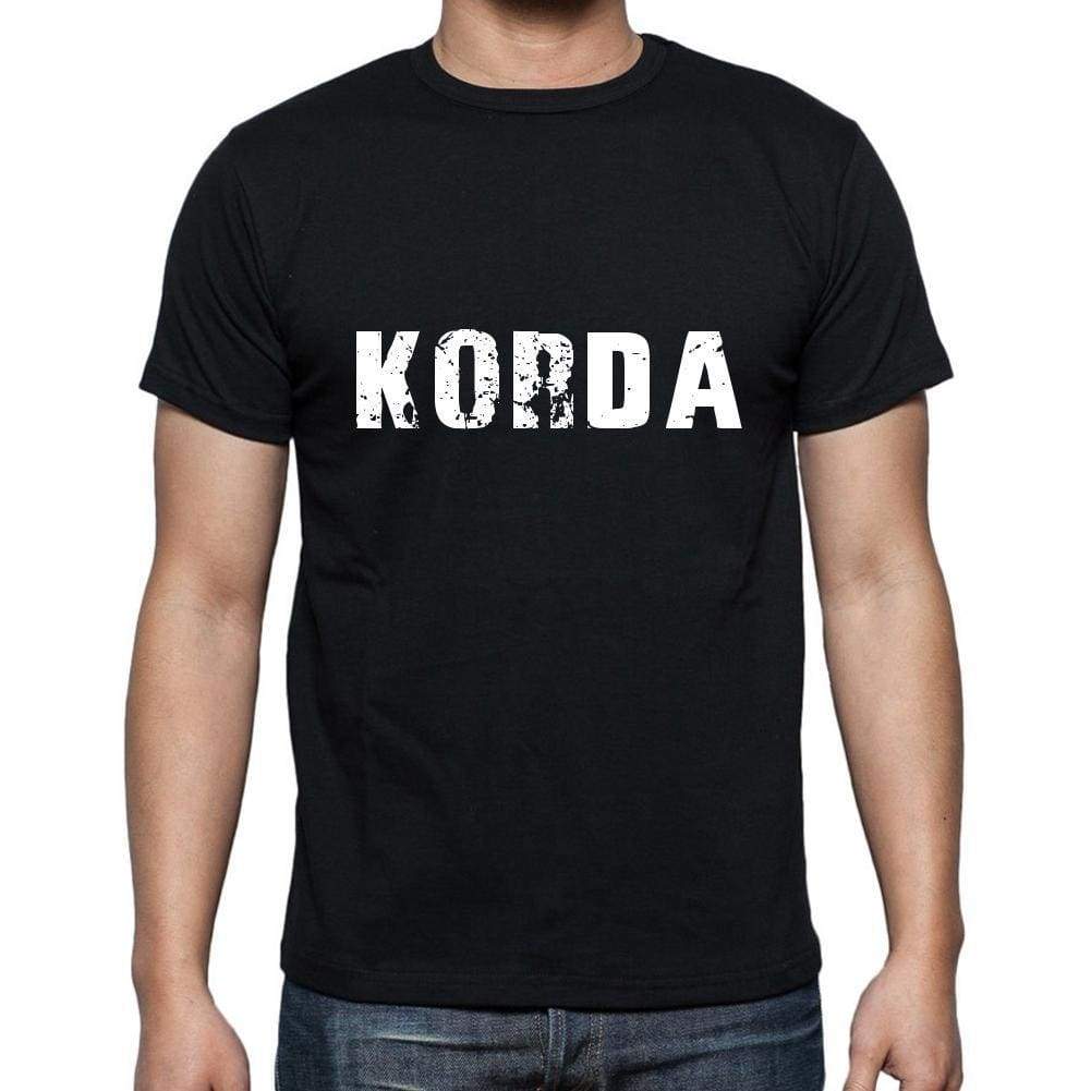 Korda Mens Short Sleeve Round Neck T-Shirt 5 Letters Black Word 00006 - Casual