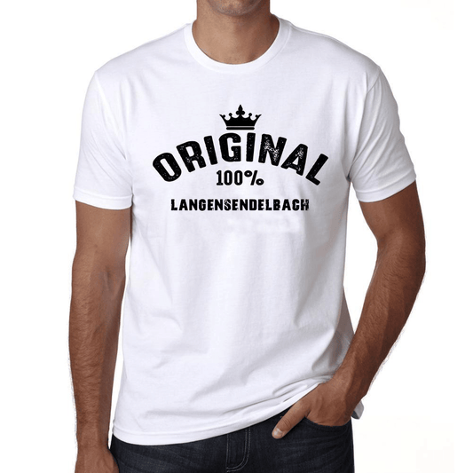 Langensendelbach 100% German City White Mens Short Sleeve Round Neck T-Shirt 00001 - Casual
