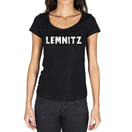 Lemnitz German Cities Black Womens Short Sleeve Round Neck T-Shirt 00002 - Casual