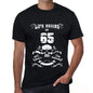 Life Begins At 65 Mens Black T-Shirt Birthday Gift 00449 - Black / Xs - Casual