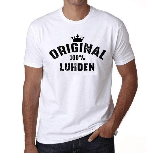 Luhden 100% German City White Mens Short Sleeve Round Neck T-Shirt 00001 - Casual