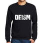 Mens Printed Graphic Sweatshirt Popular Words Deism Deep Black - Deep Black / Small / Cotton - Sweatshirts