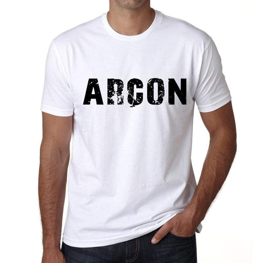 Mens Tee Shirt Vintage T Shirt Arçon X-Small White 00561 - White / Xs - Casual