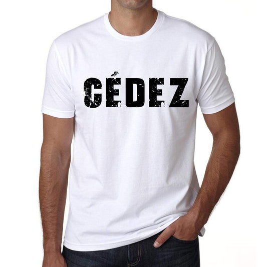 Mens Tee Shirt Vintage T Shirt Cédez X-Small White 00561 - White / Xs - Casual