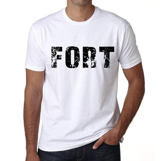 Mens Tee Shirt Vintage T Shirt Fort X-Small White 00560 - White / Xs - Casual