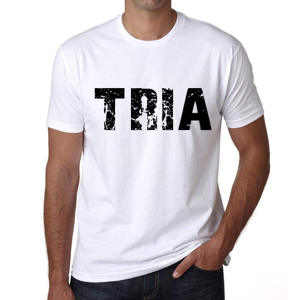 Mens Tee Shirt Vintage T Shirt Tria X-Small White 00560 - White / Xs - Casual