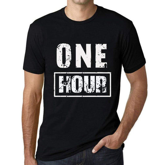 Mens Vintage Tee Shirt Graphic T Shirt One Hour Deep Black - Deep Black / Xs / Cotton - T-Shirt