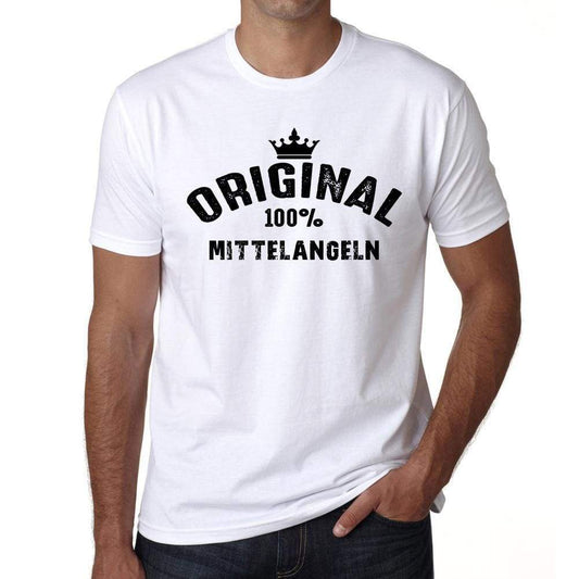 Mittelangeln 100% German City White Mens Short Sleeve Round Neck T-Shirt 00001 - Casual