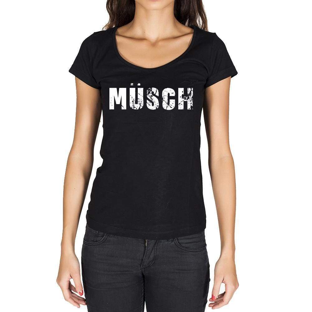 Müsch German Cities Black Womens Short Sleeve Round Neck T-Shirt 00002 - Casual